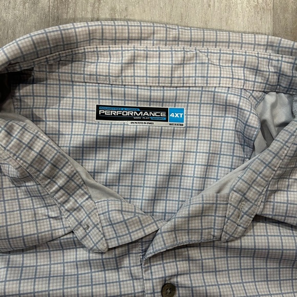 Men's Gray Checkered Shirt 4XLT - Picture 2 of 3